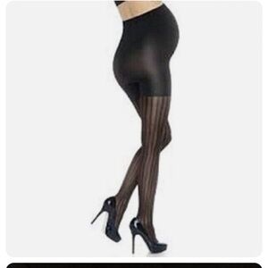 Spanx Assets Mama Stripe Tights, Maternity Black Size 1 A Shapes/Firms 873M